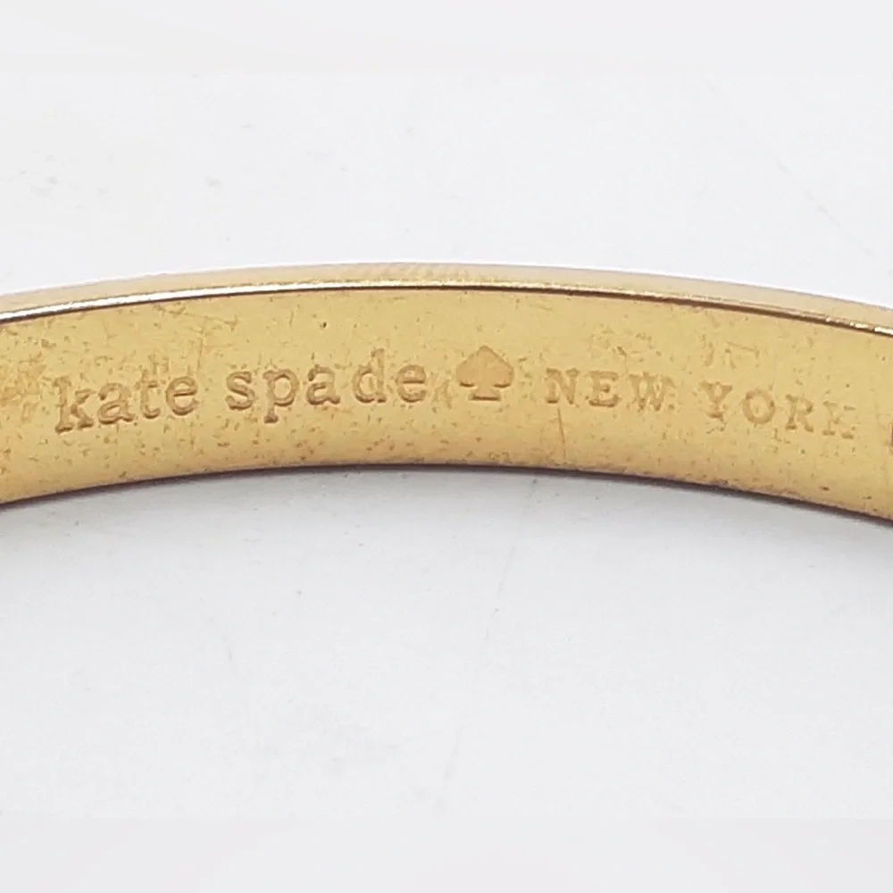 Kate Spade New York Gold Tone & Black Studded Bangle Bracelet 2312 - Picture 4 of 4